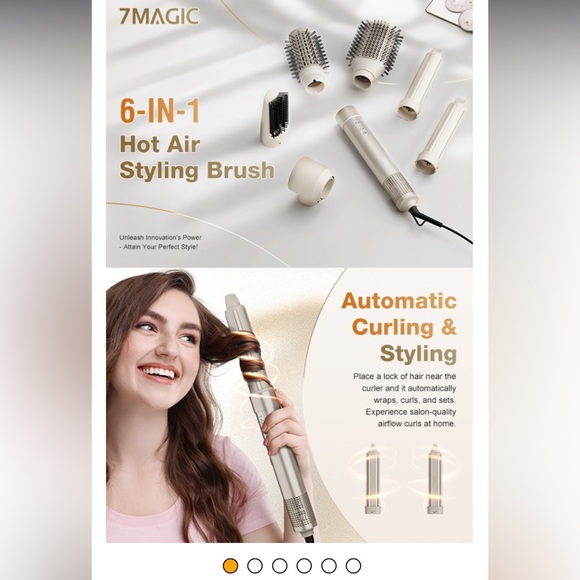 7 Magic Hair Dryer Brush & 6 in 1 Hair Styler,110,000 RPM High-Speed NIB NWT - Picture 15 of 16